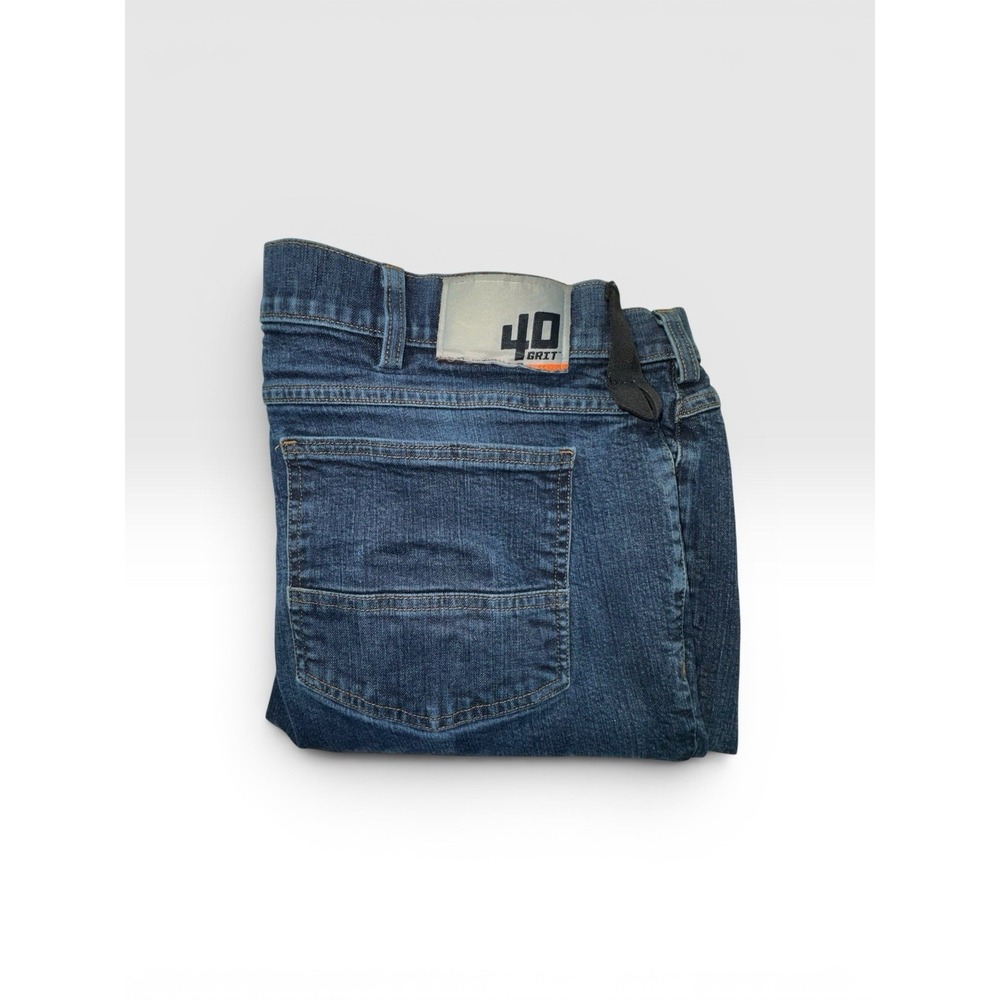 Duluth Trading 40 Grit Jeans Men 44x30 Slim Fit Denim Pants Dark Wash Blue